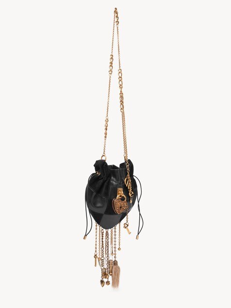 Ch&acirc;teau Treasures crossbody bag in grained & suede leather