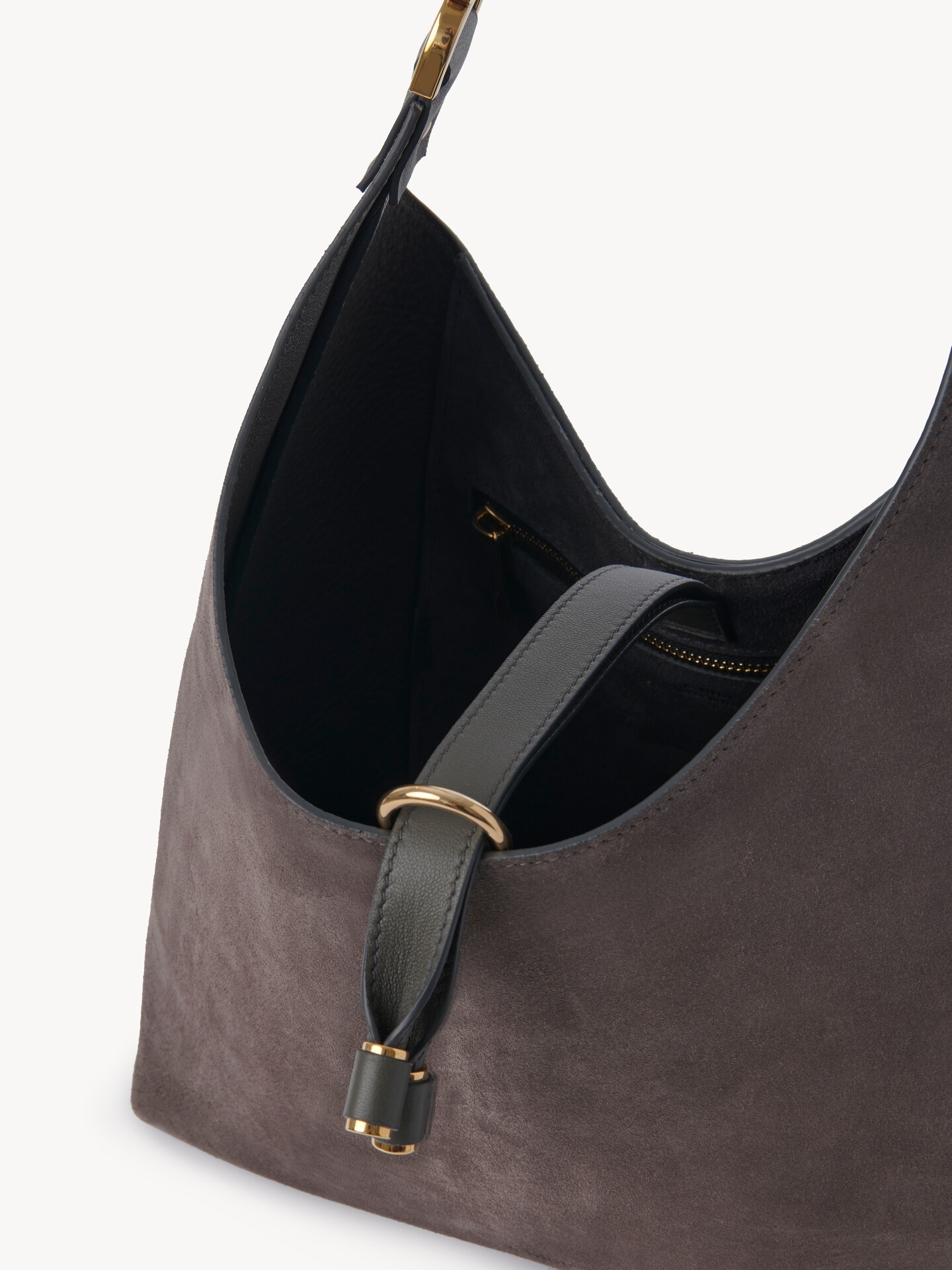 Petit sac hobo Marcie en cuir velours - 5.0