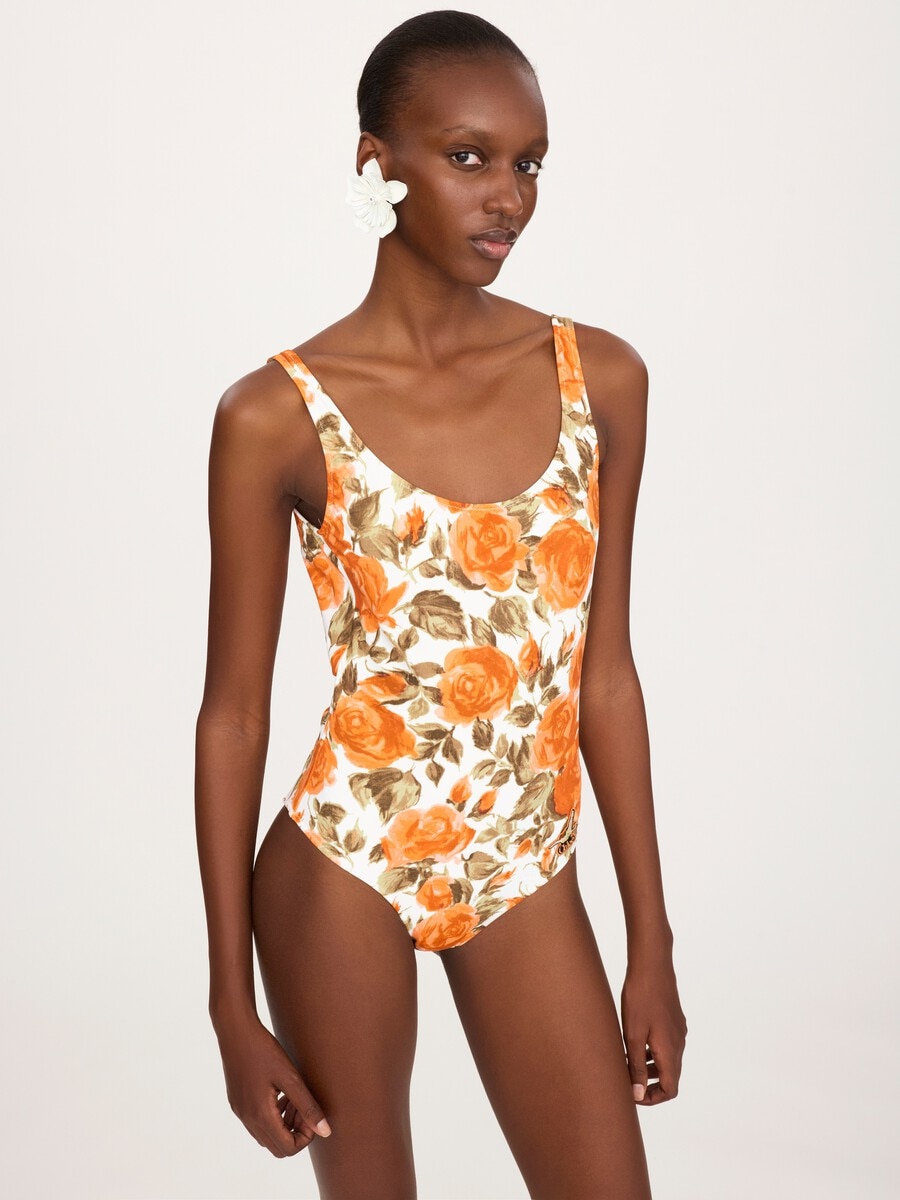 Ba&ntilde;ador de una pieza con estampado de rosas - 4
