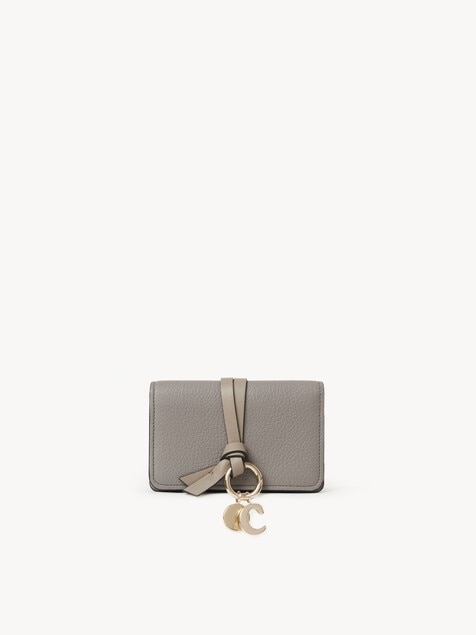 Alphabet card holder in grained leather