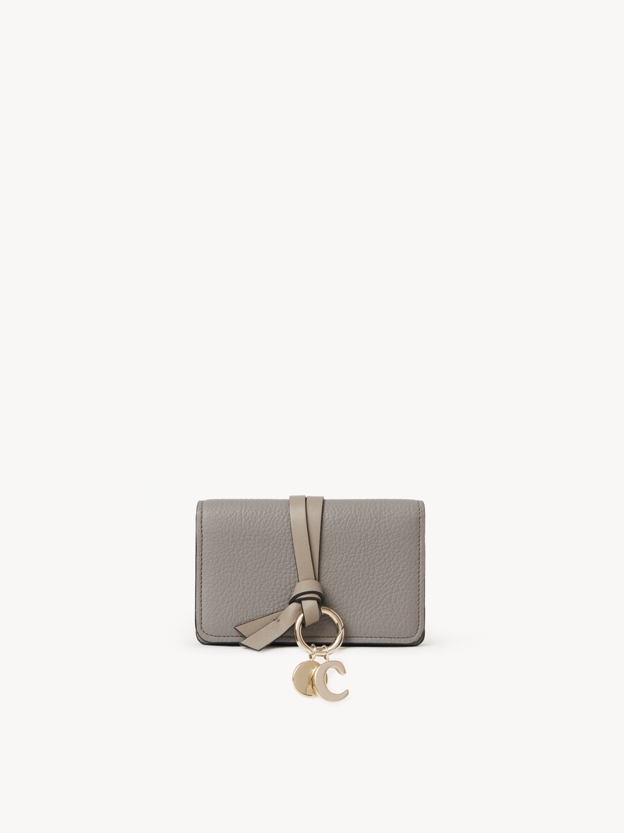Alphabet card holder in grained leather - 1