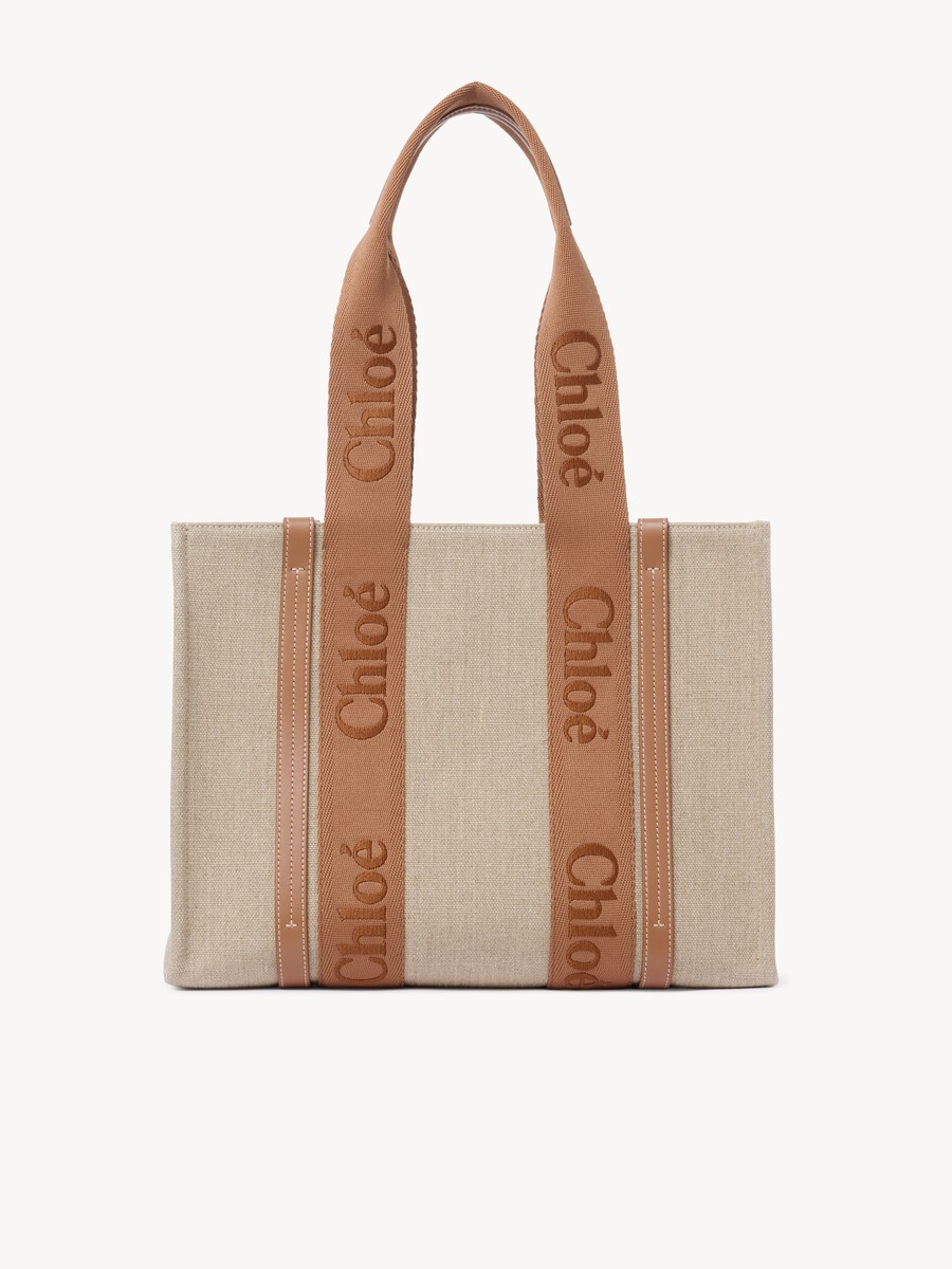 Woody tote bag in linen - 4