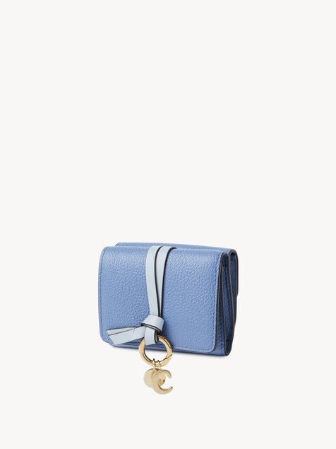 Mini Alphabet tri-fold in grained leather