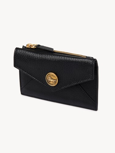 Small Envelope purse with card slots in grained leather - 3