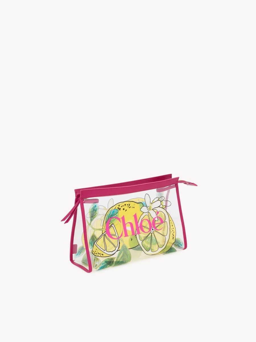 Chlo&eacute; Soleil zipped pouch in lemon-print jelly - 4