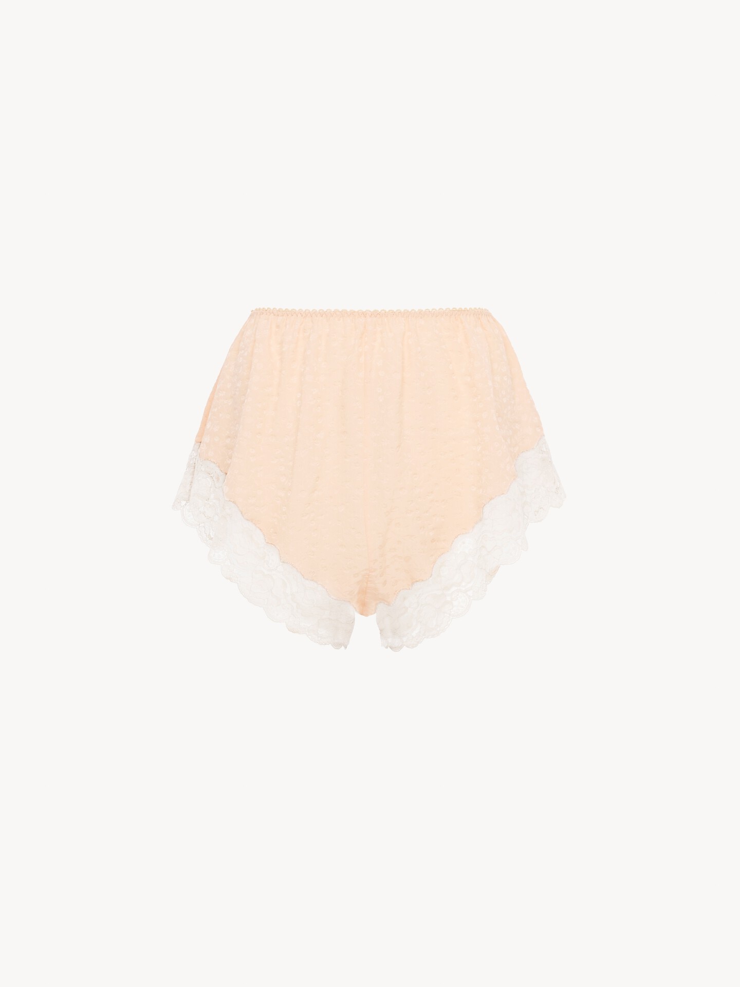 Lingerie shorts in silk jacquard & lace - 2.0