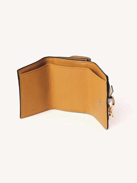 Mini Alphabet tri-fold in grained leather