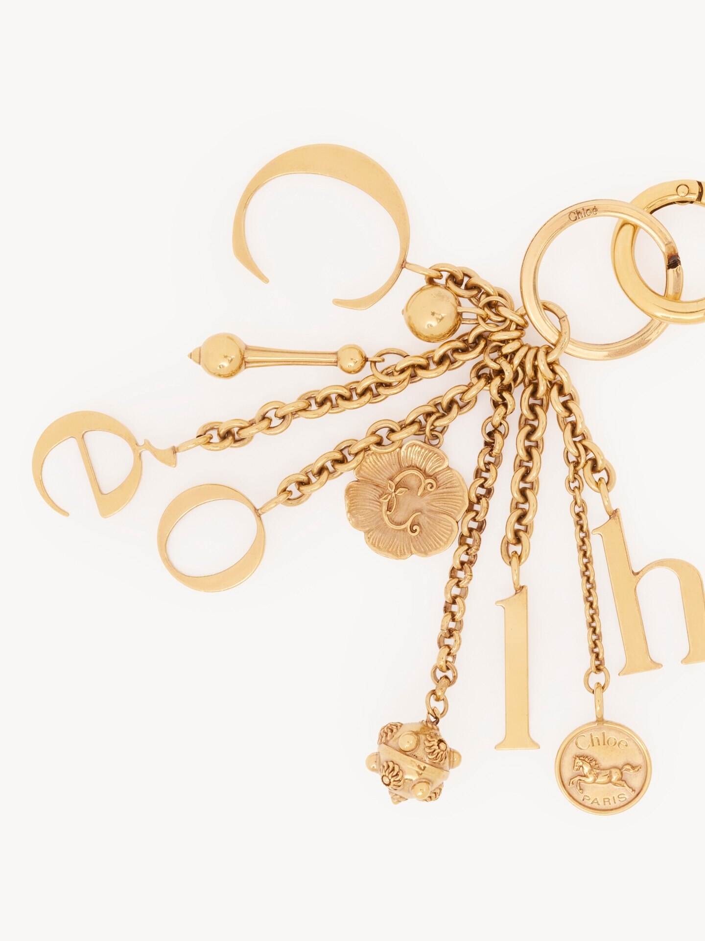 Bijou de sac porte-cl&eacute;s logo Chlo&eacute; Symbols en laiton - 2.0