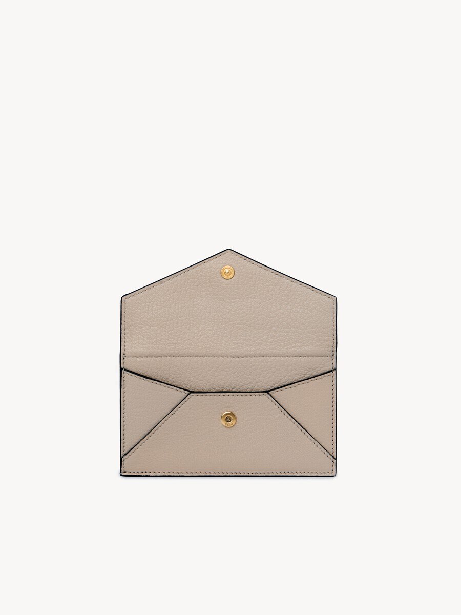 Small Envelope purse with card slots in grained leather - 3