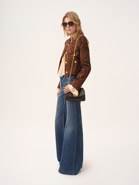 High-rise flare jeans in denim