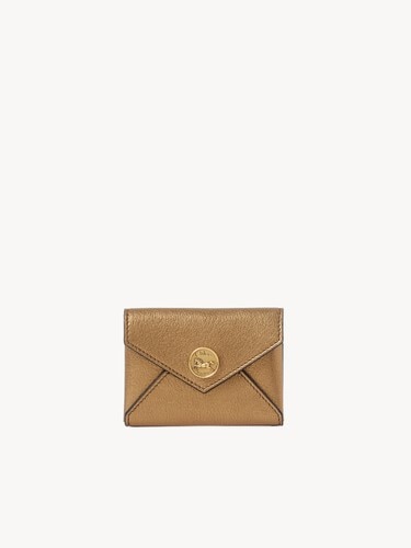 Envelope card holder in metallized leather - 2