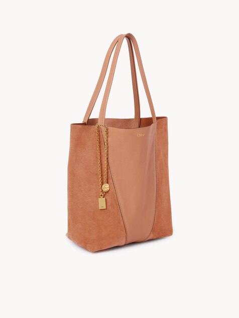 Chlo&eacute; Spin tote bag in grained & suede leather