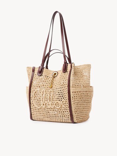 Chlo&eacute; Iconic double carry bag in raffia - 6