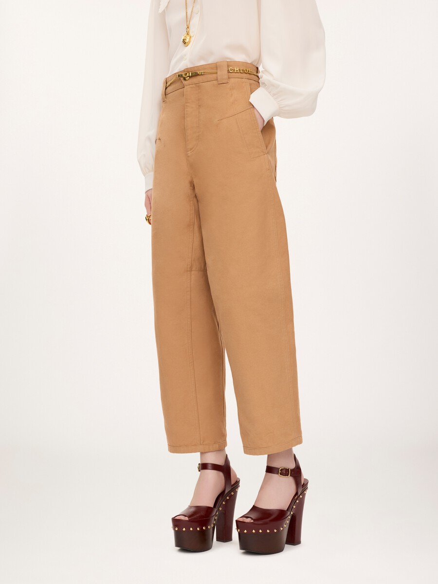Barrel pants in cotton canvas - 4