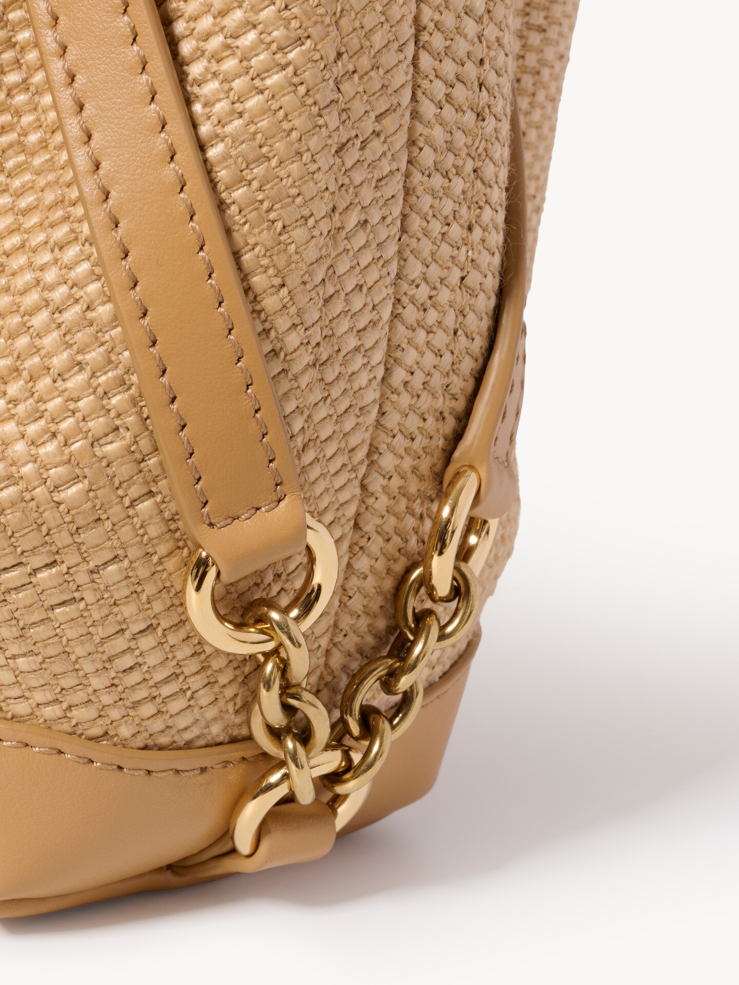 Small Chlo&eacute; Clover double carry bag in raffia-effect fibers - 6.0