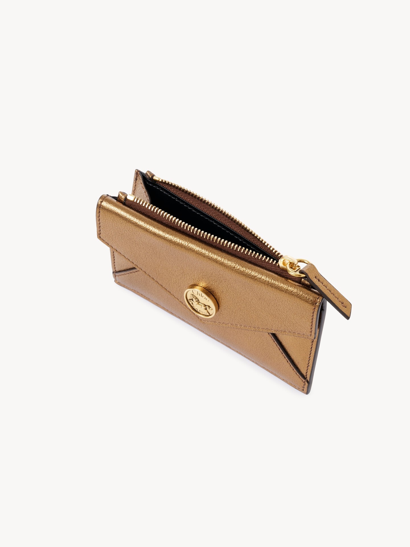 Small Envelope purse with card slots in metallized leather - 5.0
