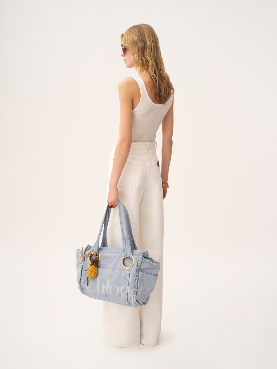 Fitted tank top in cotton jersey & guipure - 5