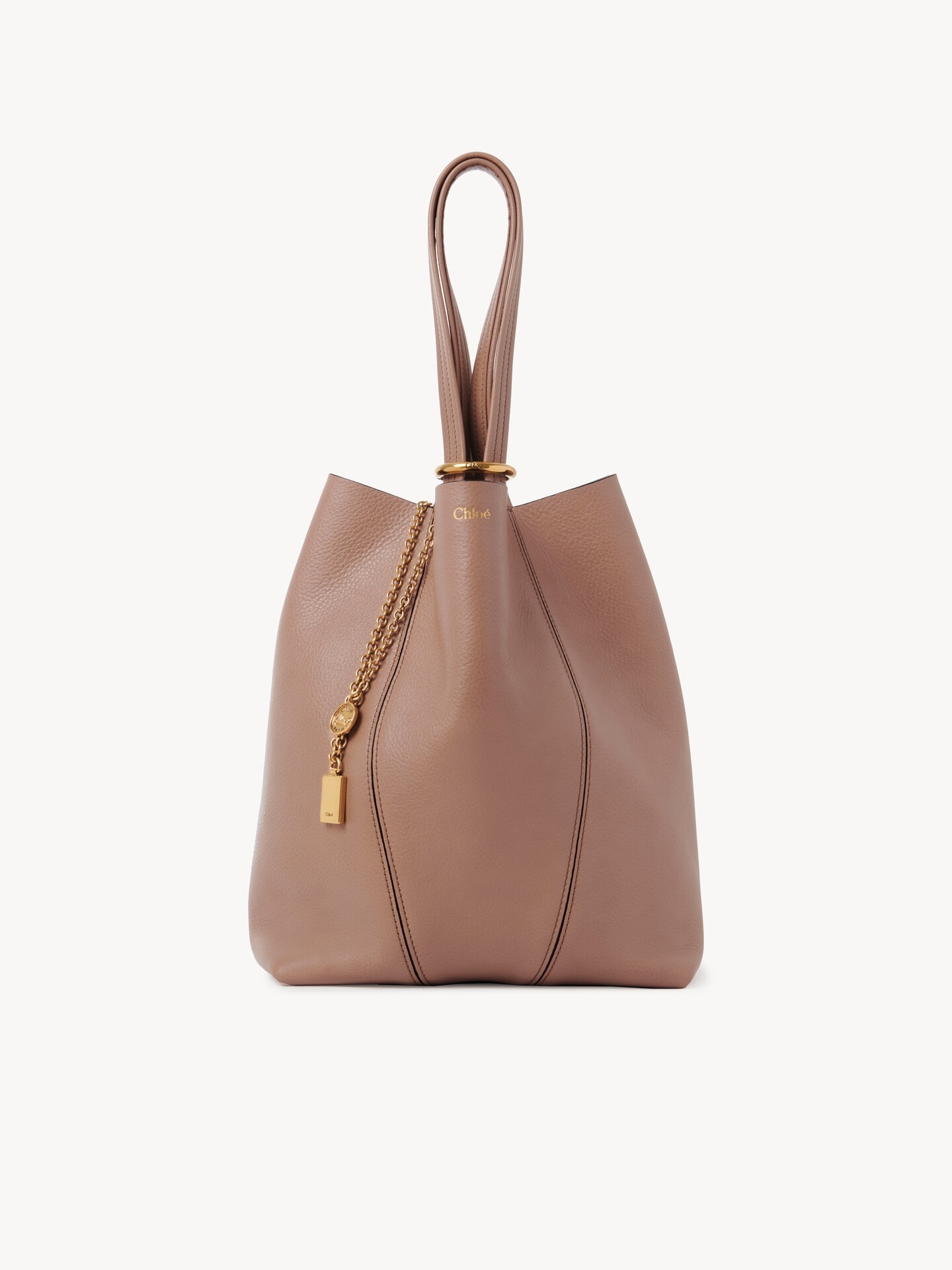 Chlo&eacute; Spin tote bag in grained leather - 2.0