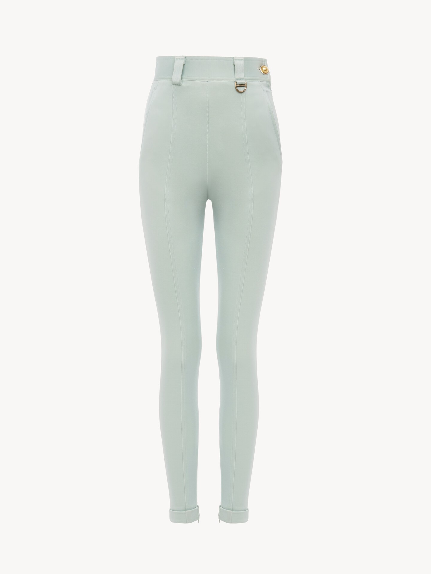 High-rise fitted pants in bonded stretch jersey - 2.0