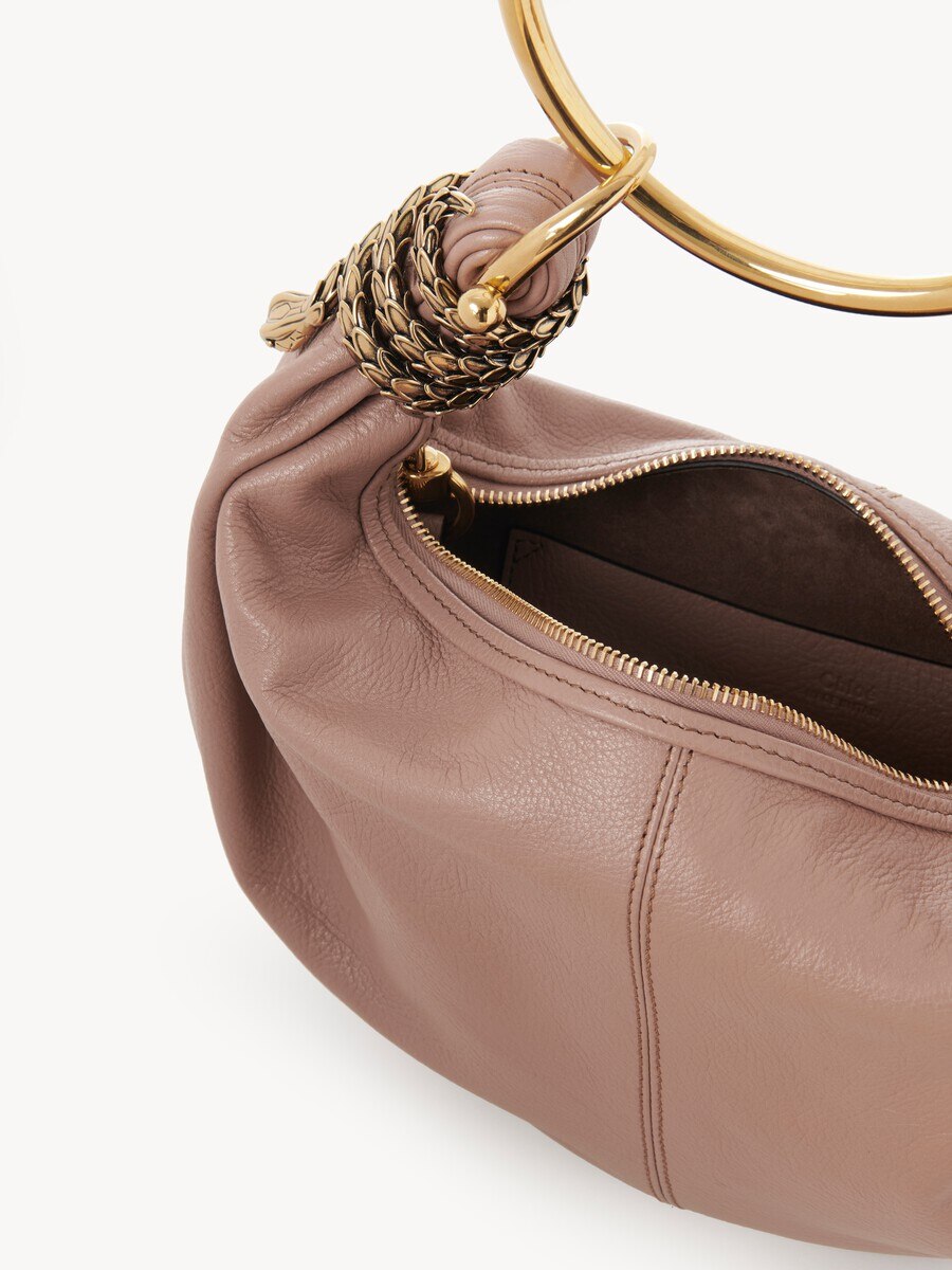 Small Snake Bracelet Hobo bag in grained leather - 6