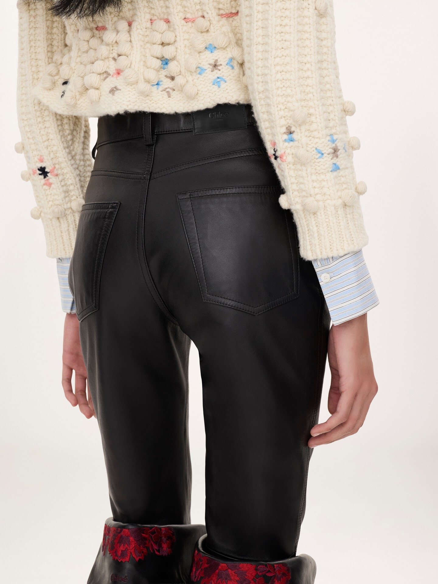 Slim pants in leather - 5.0