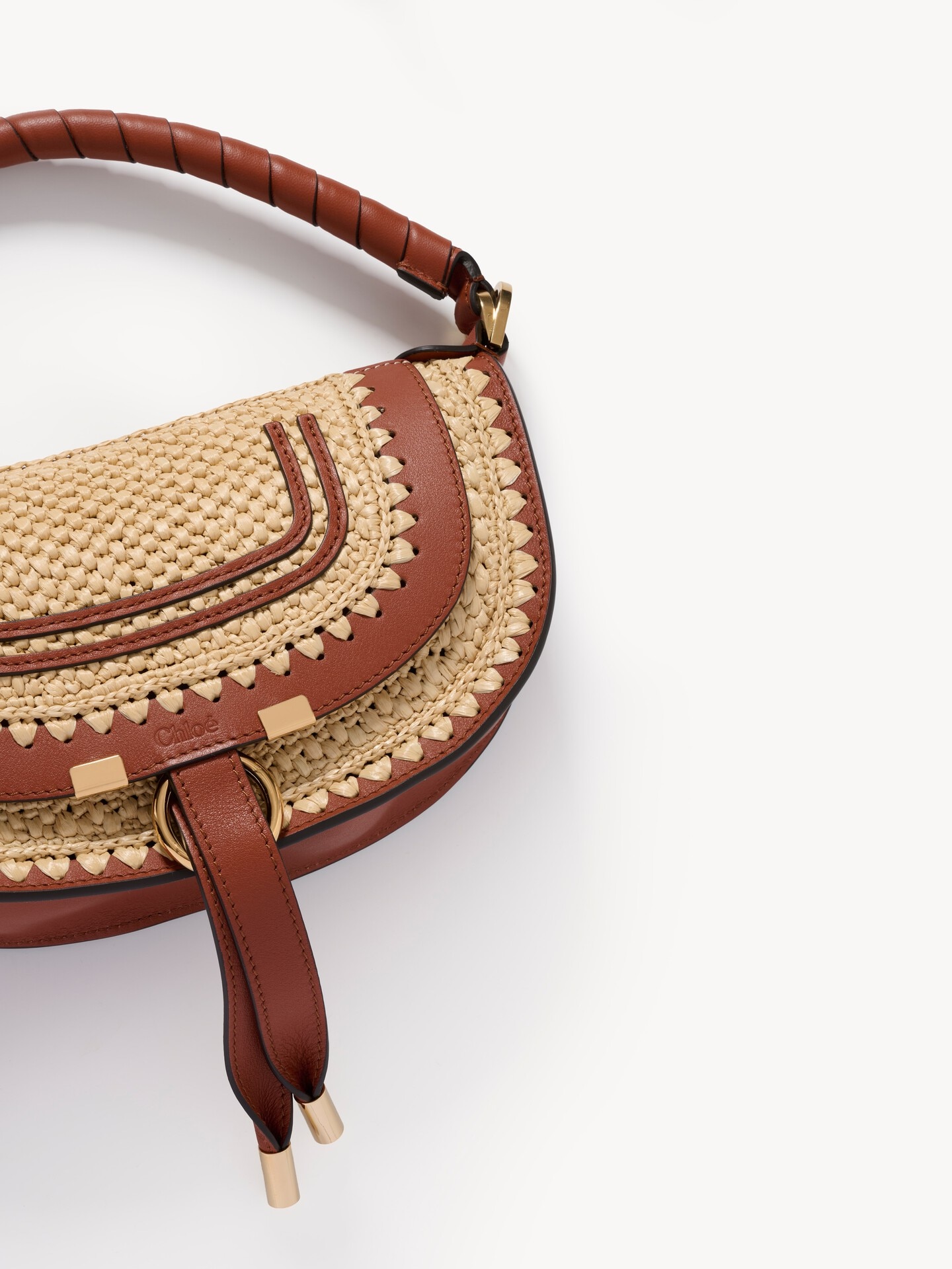 Mini Marcie shoulder bag in raffia-effect - 5.0