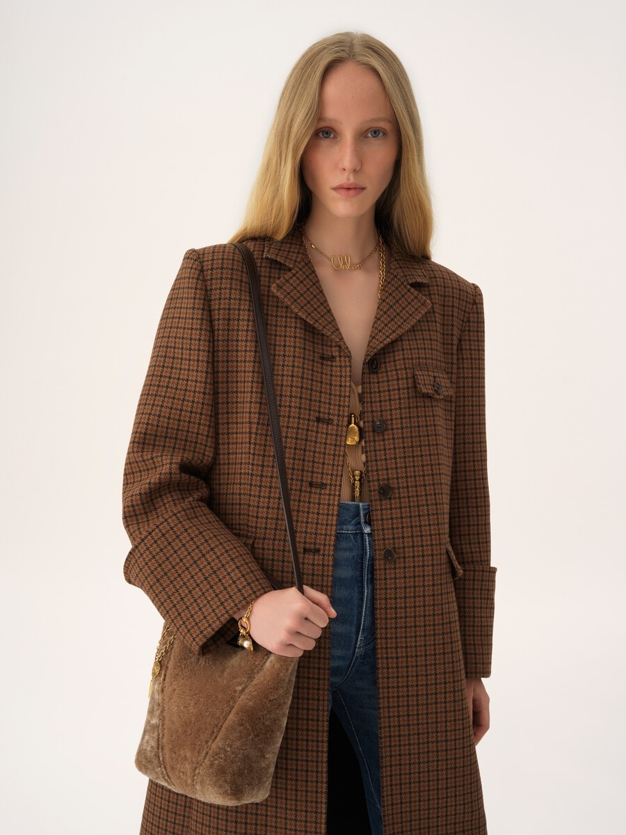 Small Chlo&eacute; Spin tote bag in shearling - 3