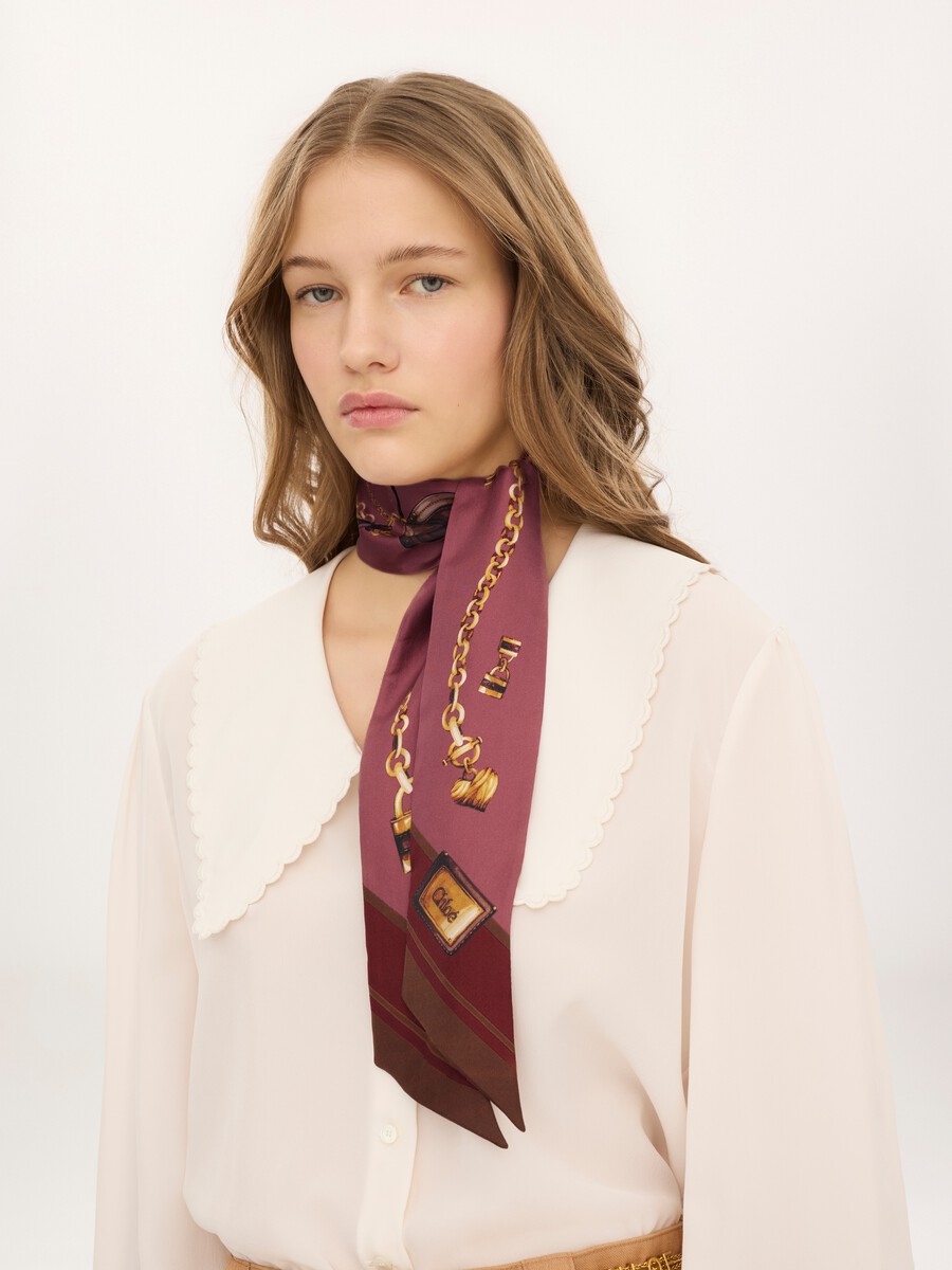 The Chlo&eacute; Paddington bandeau scarf in silk twill - 3