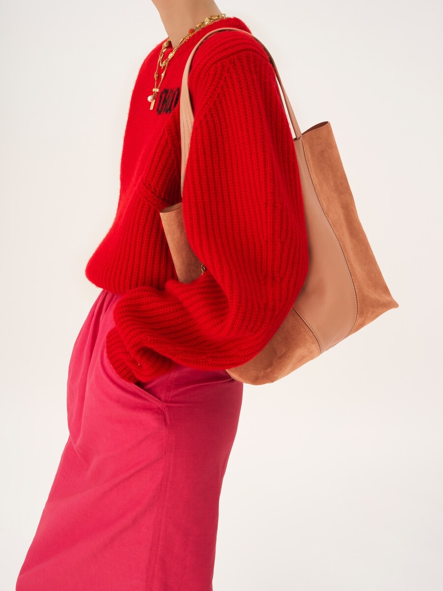 Chlo&eacute; Spin tote bag in grained & suede leather - 3