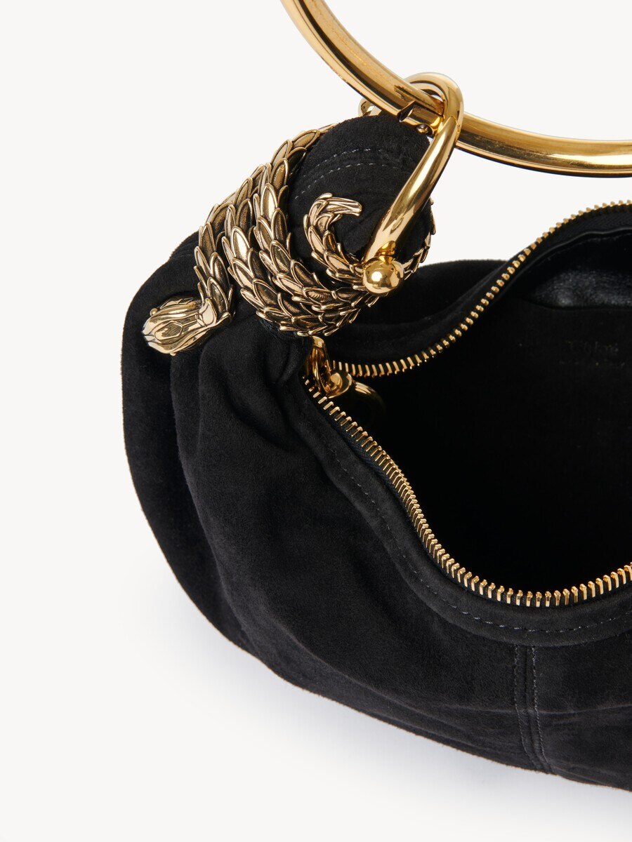 Small Snake Bracelet Hobo bag in suede leather - 5