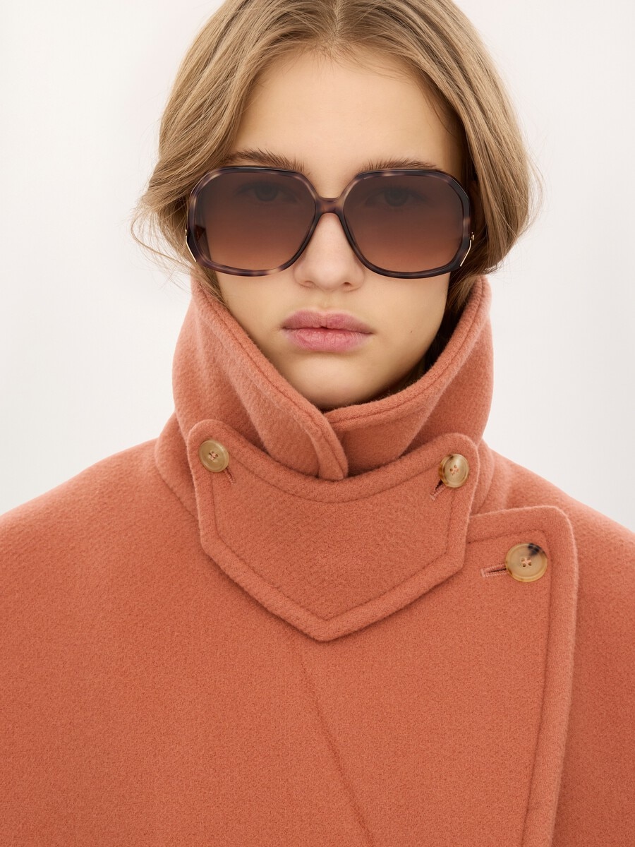 Oversized short coat in wool - 9