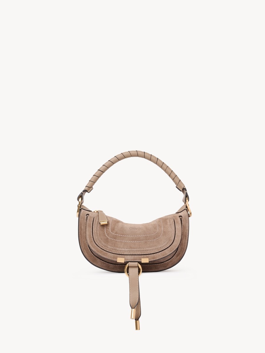 Mini Marcie shoulder bag in suede leather - 1
