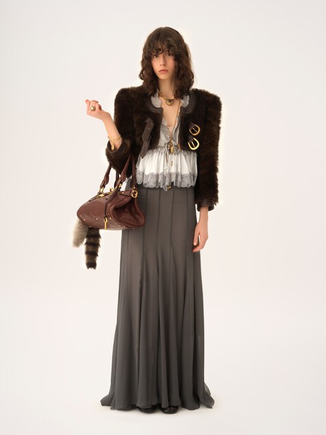 Cropped Spencer jacket in leather