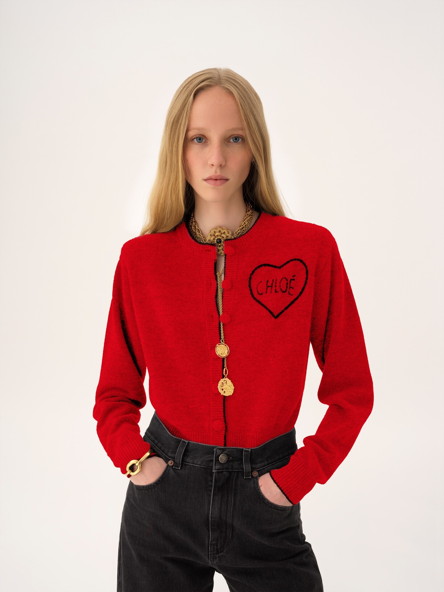 Fitted logo cardigan in a wool & cashmere knit - 3.0