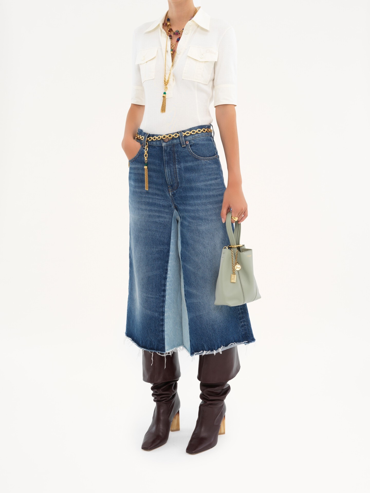 Small Chlo&eacute; Spin tote bag in grained leather - 7.0