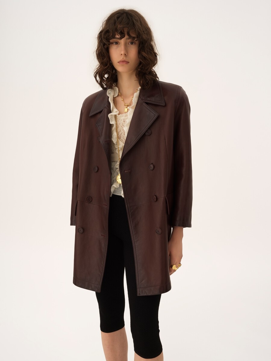 Carcoat crois&eacute; en cuir - 3