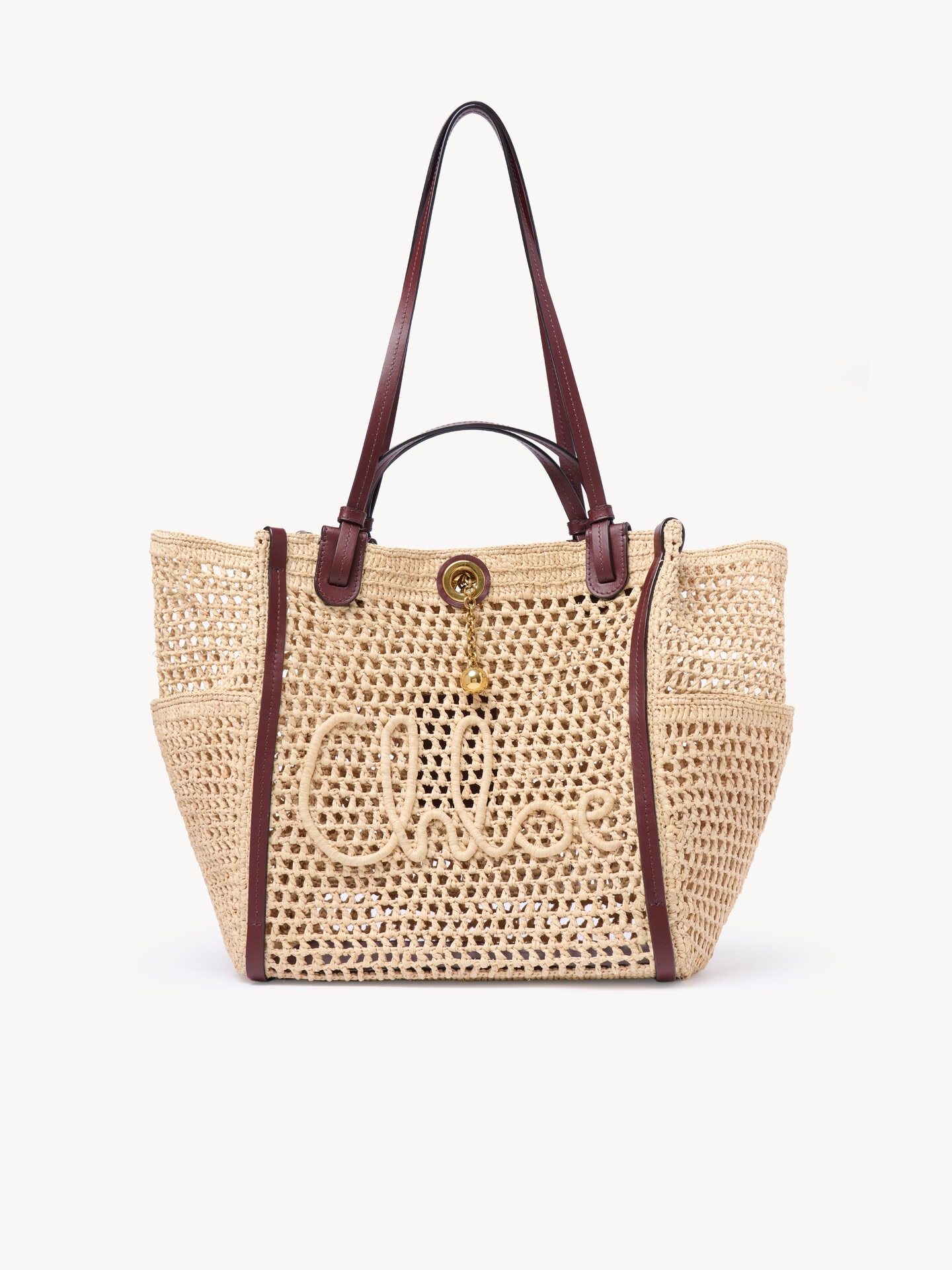 Chlo&eacute; Iconic double carry bag in raffia - 1.0