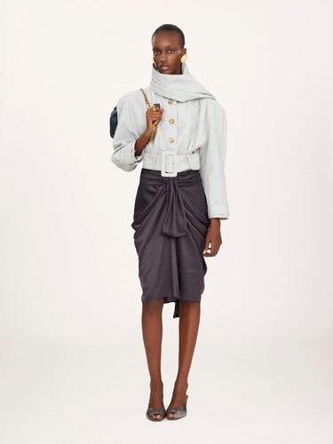 Cropped scarf jacket in a linen-cotton mix - 3