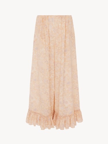 Cropped fluid pants in cr&ecirc;pe de chine - 2