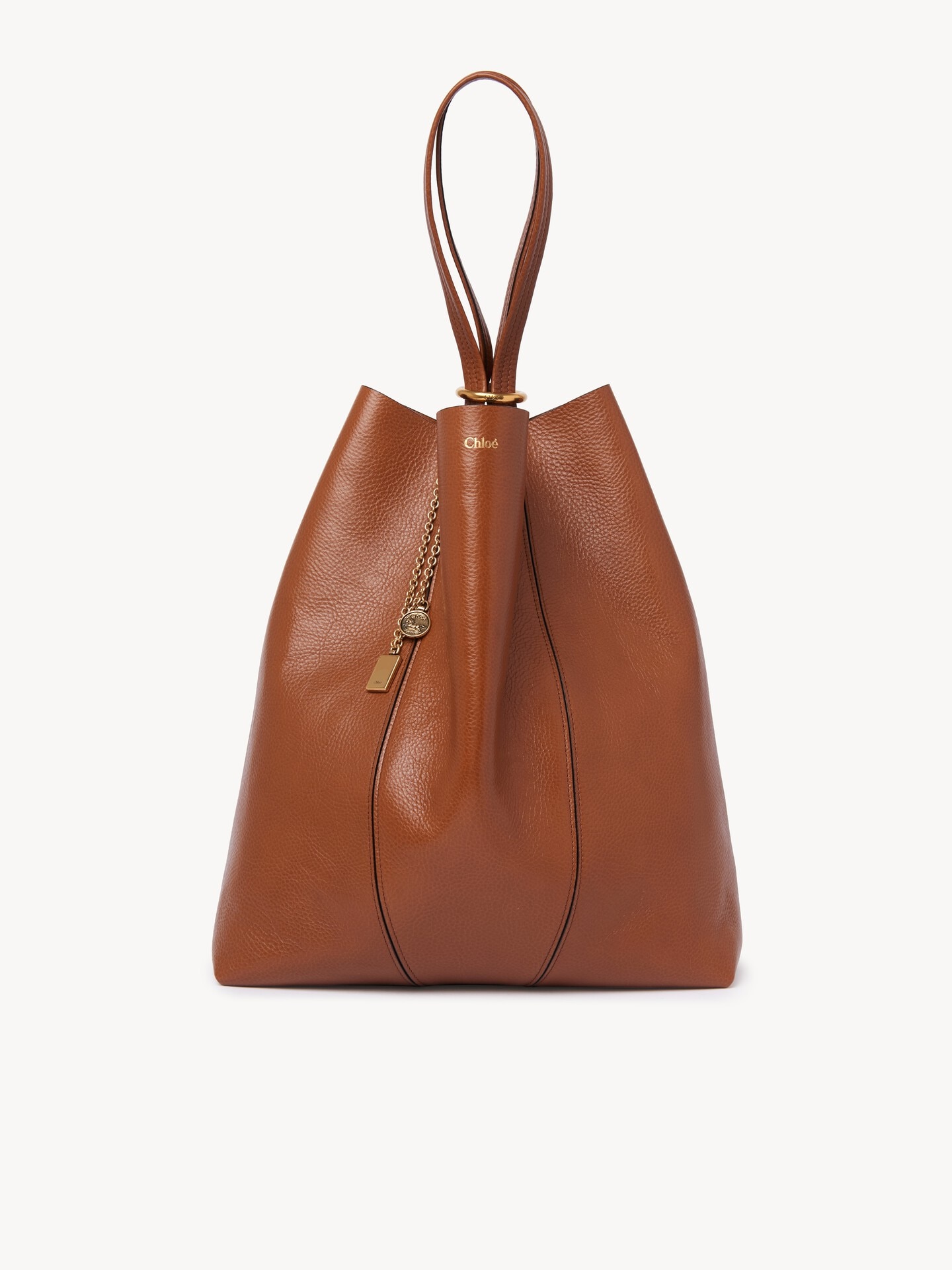 Large Chlo&eacute; Spin tote bag in grained leather - 2.0