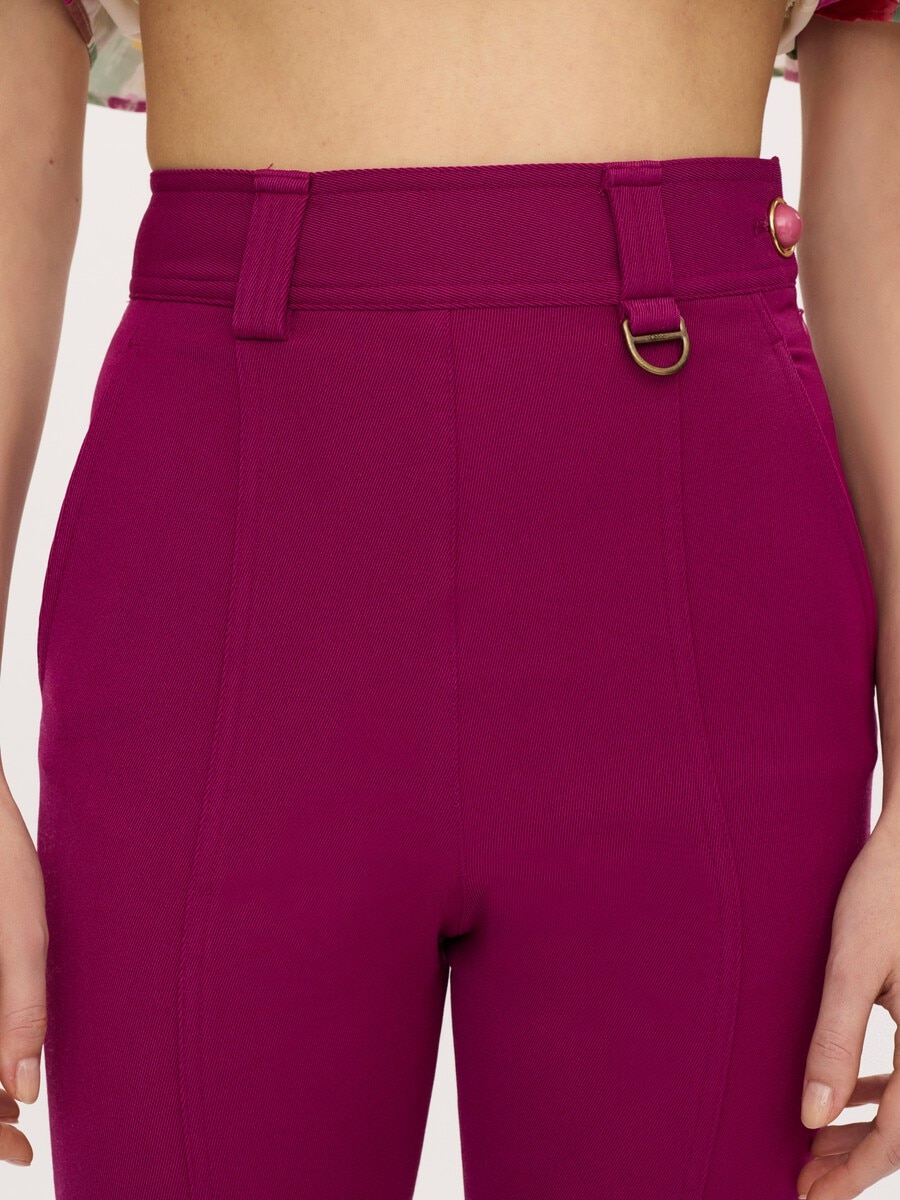 High-rise fitted pants in stretch tricotine - 6