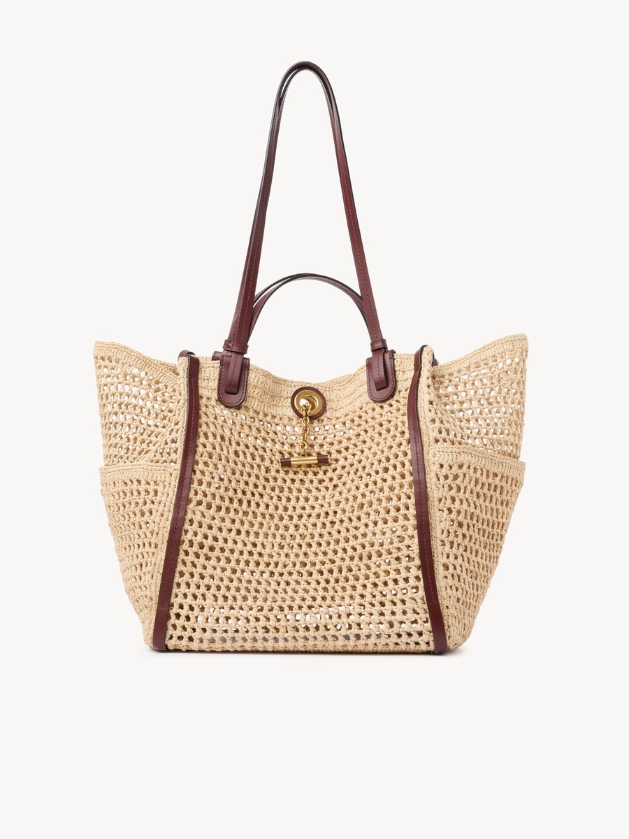 Chlo&eacute; Iconic double carry bag in raffia - 4