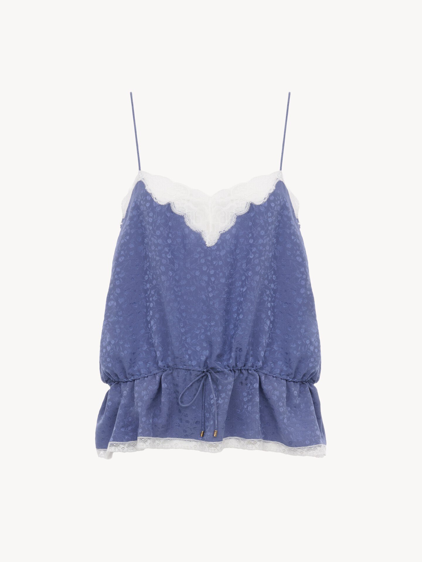 Top caraco en soie jacquard et dentelle - 2.0