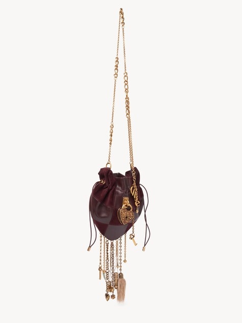 Ch&acirc;teau Treasures crossbody bag in grained & suede leather