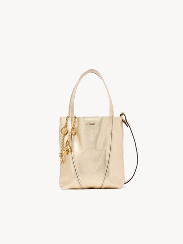 Small Chlo&eacute; Spin tote bag in metallized leather with horse charms - 1