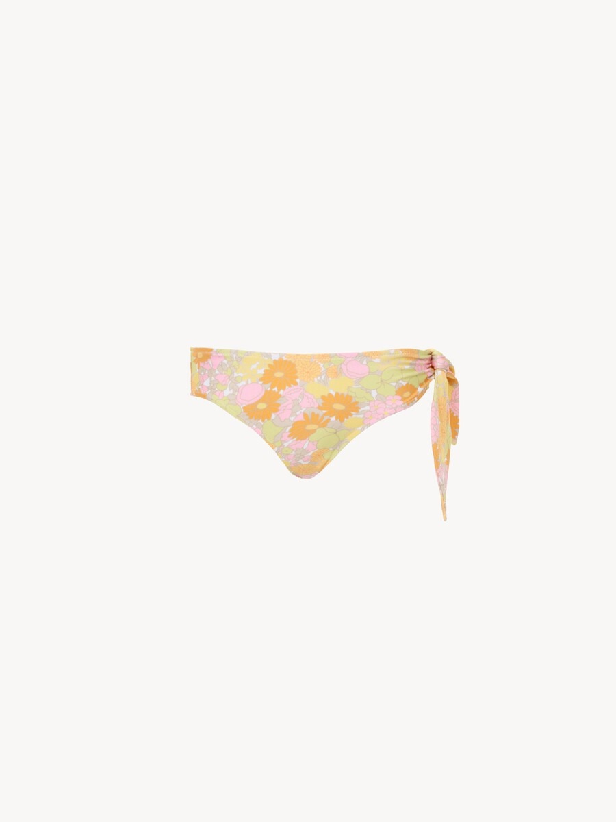 Parte inferior de bikini con estampado floral decolorado por el sol - 2