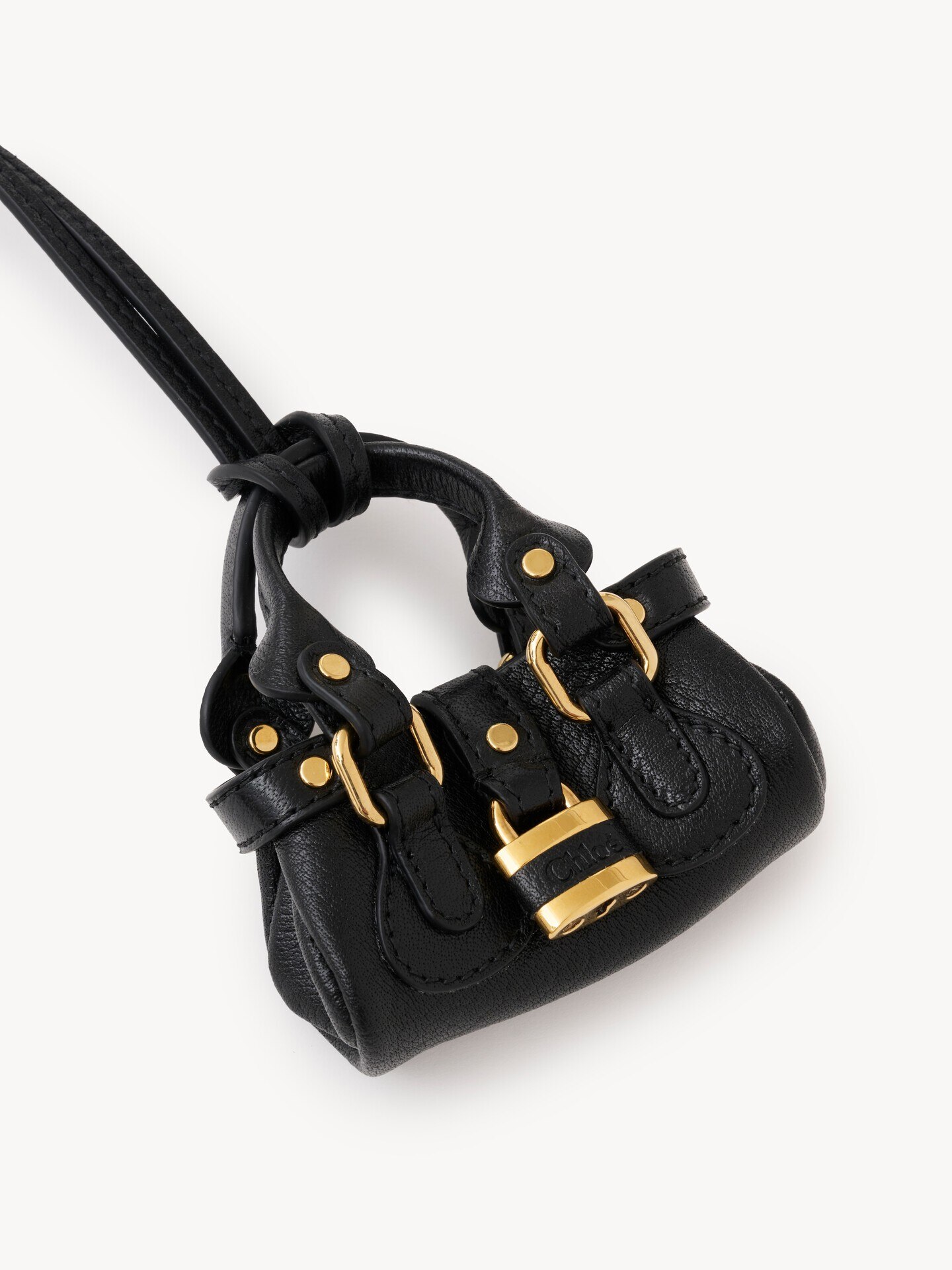 Chlo&eacute; Symbols Mini Paddington bag charm in grained leather - 2.0