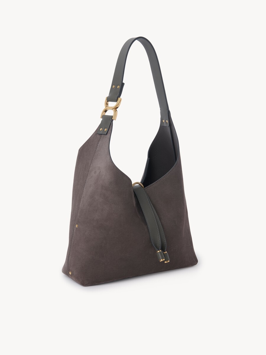 Small Marcie hobo bag in suede leather - 6