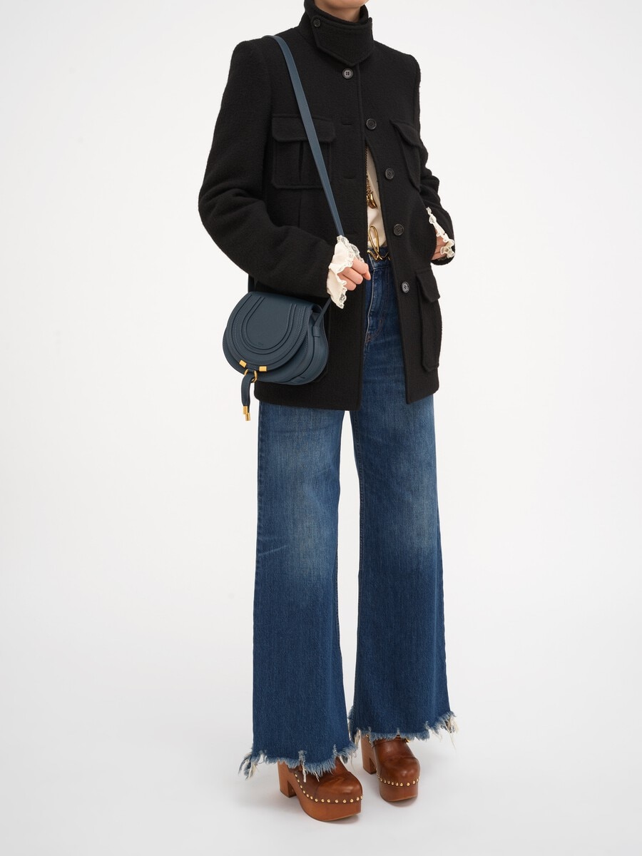 Small Marcie saddle bag in grained leather - 8