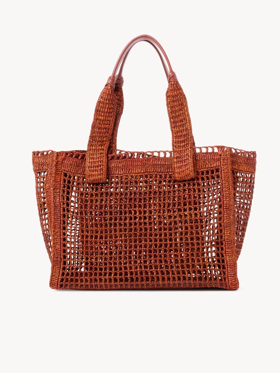 Bolso tote Summer Banana East-West de rafia - 5